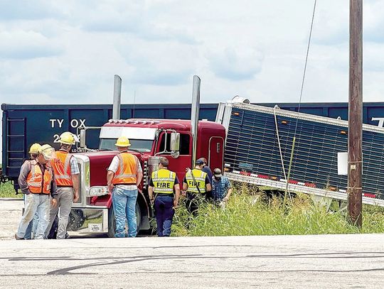 18-wheeler struck by train