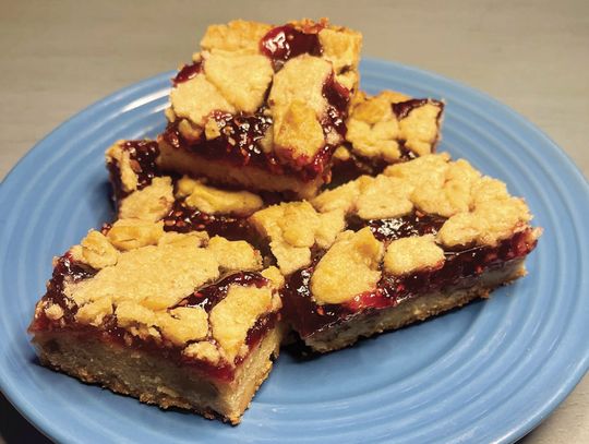 Karen Knorr’s raspberry bars. Photo by Niko Demetriou