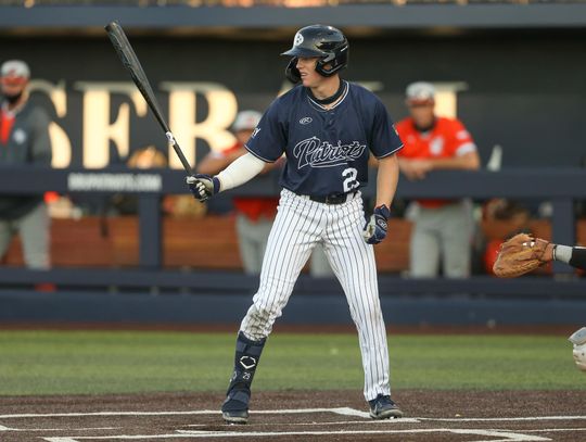 Dallas Baptist University outfielder Jace Grady in action during the 2023 NCAA college baseball season. Photo courtesy of Dallas Baptist University