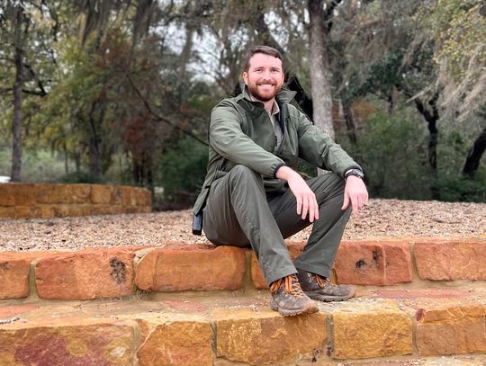 Site Manager Robbie Boyer taking in the sights on one of the park’s new stonework terraces. Photo by Niko Demetriou