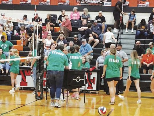 Teacher honored at volleyball game