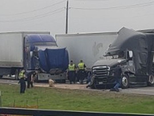 First responders attend to a crash on U.S. 290 in Elgin Feb. 28. Courtesy photo