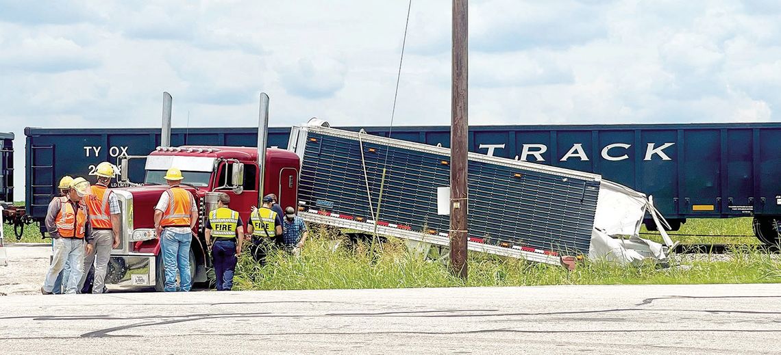 18-wheeler struck by train