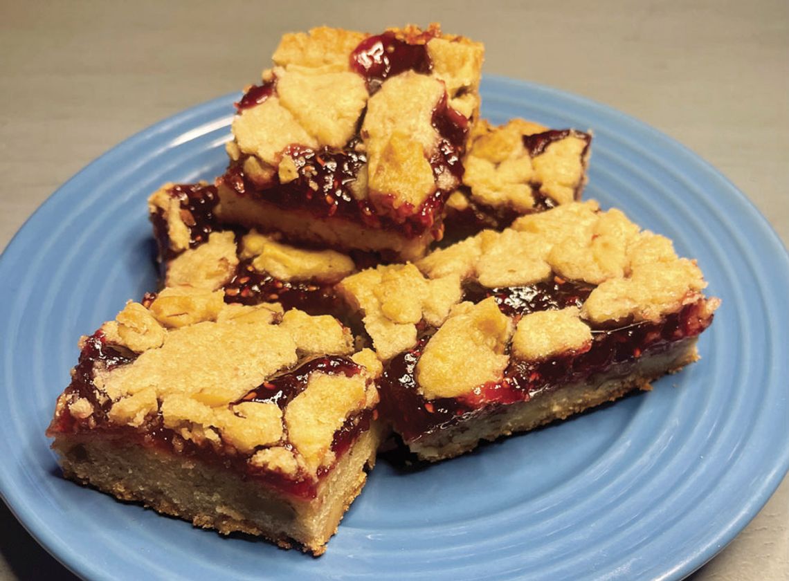 Karen Knorr’s raspberry bars. Photo by Niko Demetriou