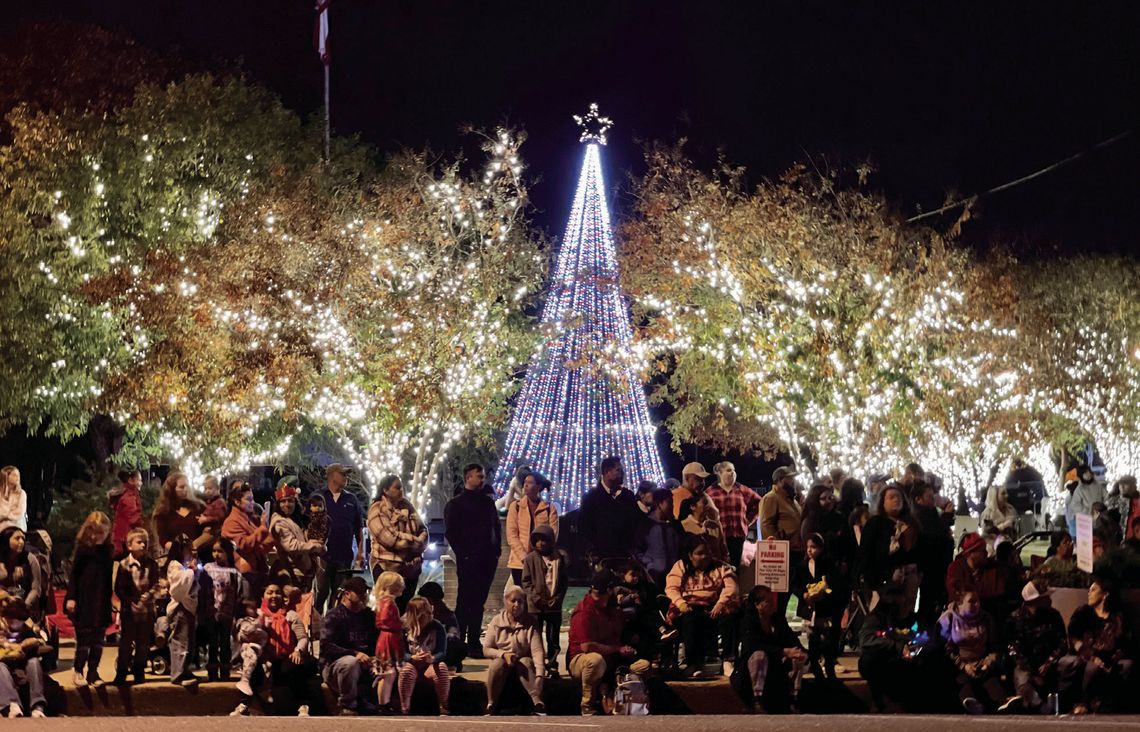 The new glow of downtown Veterans’ Memorial Park. Photos by Niko Demetriou