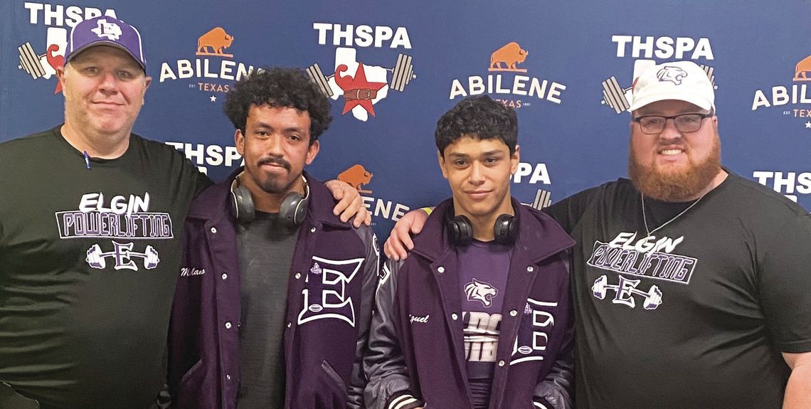 Elgin boys powerlifting flexes at state