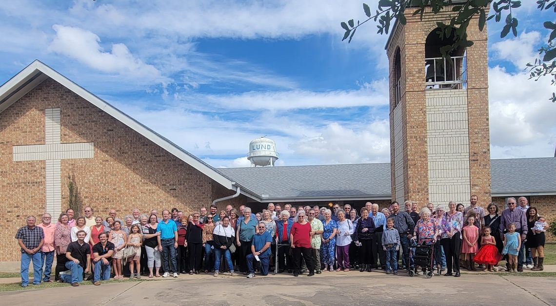 On Charter Day, members of the Elgin Methodist Church congregation gather for service. Courtesy photo