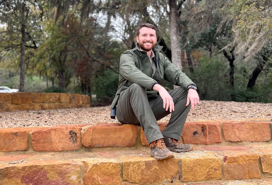 Site Manager Robbie Boyer taking in the sights on one of the park’s new stonework terraces. Photo by Niko Demetriou