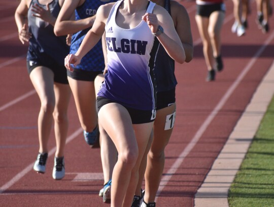 Multi-sport athlete Courtney Shepard excelling in the 800m event. Photo by Corey Smith