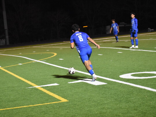 Gustavo Tobias looks to take advantage of a free-kick opportunity. Photo by Quinn Donoghue