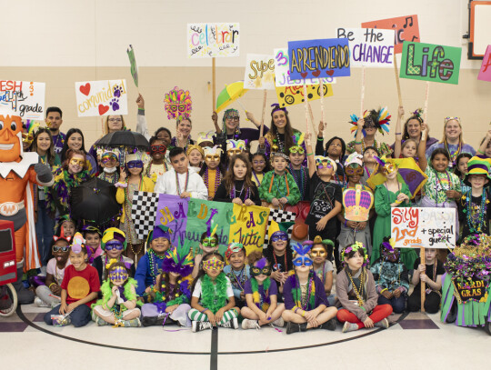 EES students and staff went all out for their Mardi Gras event with costumes, decorations and other forms of celebration. Photo by Erin Anderson