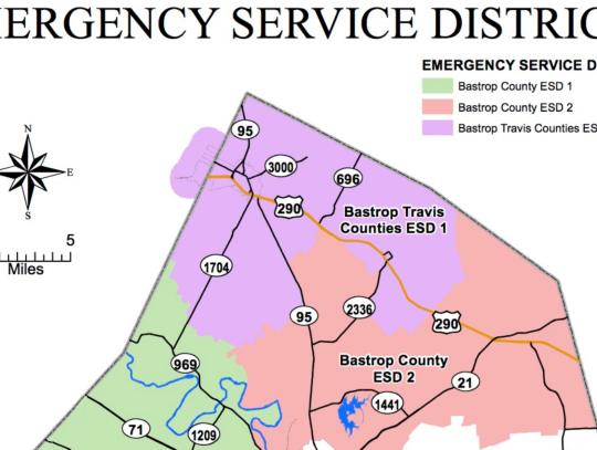 This map shows the border of  Bastrop-Travis Counties Emergency Services District No. 1, also known as North Bastrop County Fire Rescue. Courtesy graphic