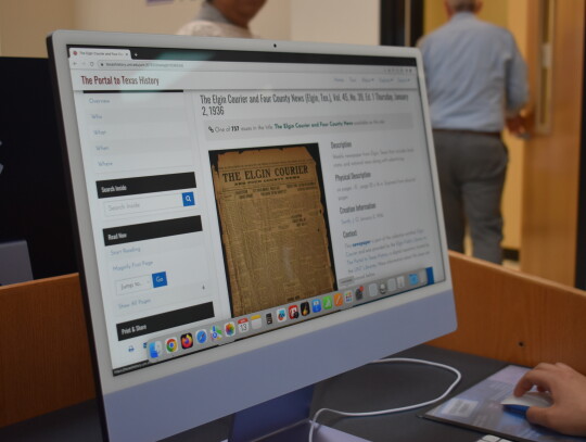 The Portal to Texas History website can be accessed at the Elgin Public Library.   Photo by Fernando Castro