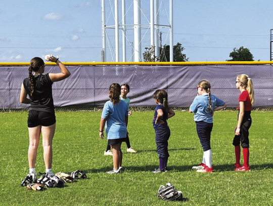 A group of Lady Wildcats prepares to do a drill on Thursday, June 1 during the annual Elgin softball camp held at the high school. Photos courtesy of Elgin ISD