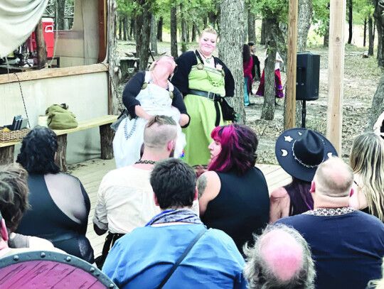 Celtic-garbed patrons drink at one of the Meadery’s shows. Photo by Niko Demetriou