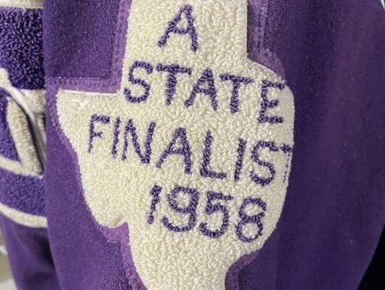 A lettermen patch shows their state finalist badge of honor. Photo by Niko Demetriou