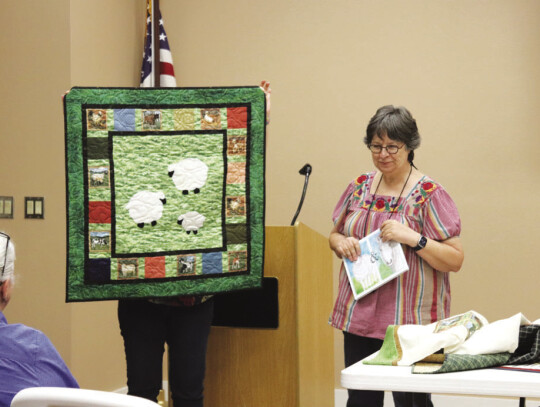 Sandy Courrier’s “Cheepy and Grandma Mare” quilt.