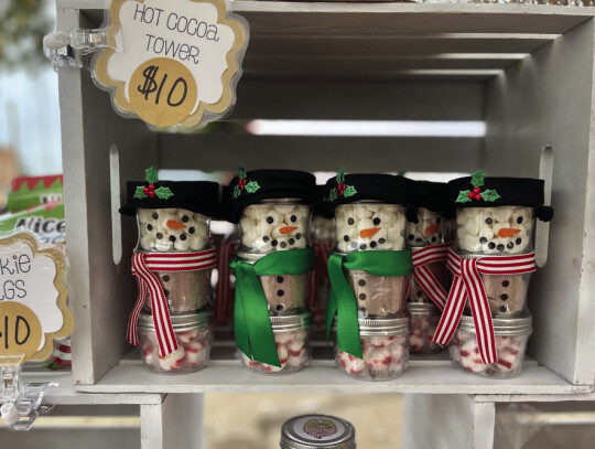 Snowman kits to help bring hot chocolate home.