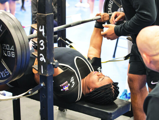 Lady Wildcats varsity powerlifter Nya Kirk Jones competes as a junior at last season's regional meet March 4, 2023, held at Elgin High School. Photo by Erin Anderson