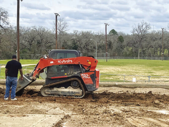 Construction already underway at Thomas Memorial Park, with a combination of tower and hill play features to come. Photo by Niko Demetriou