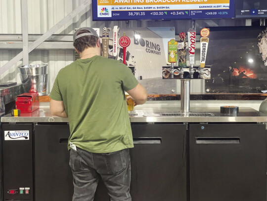 Bar tap selections include local and domestic beers. The pub is currently awaiting liquor license approval. Photo by Niko Demetriou