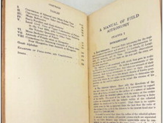 A pop-up display of ‘A Manual of Field Astronomy’ written by Andrew H. Holt in 1927, to be exhibited at the Bastrop Museum’s solar eclipse event April 8. Courtesy photo